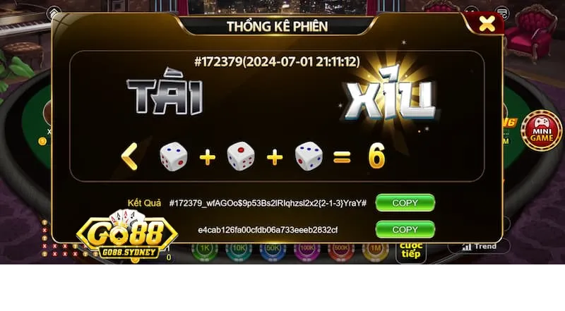 Đặt cược tài xỉu MD5 Go88 theo ý thích